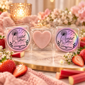 Scented Glow Candles Strawberry & Rhubarb Heart-Shaped Clamshell Wax Melt - Sweet Fruity Fragrance for Home Aroma