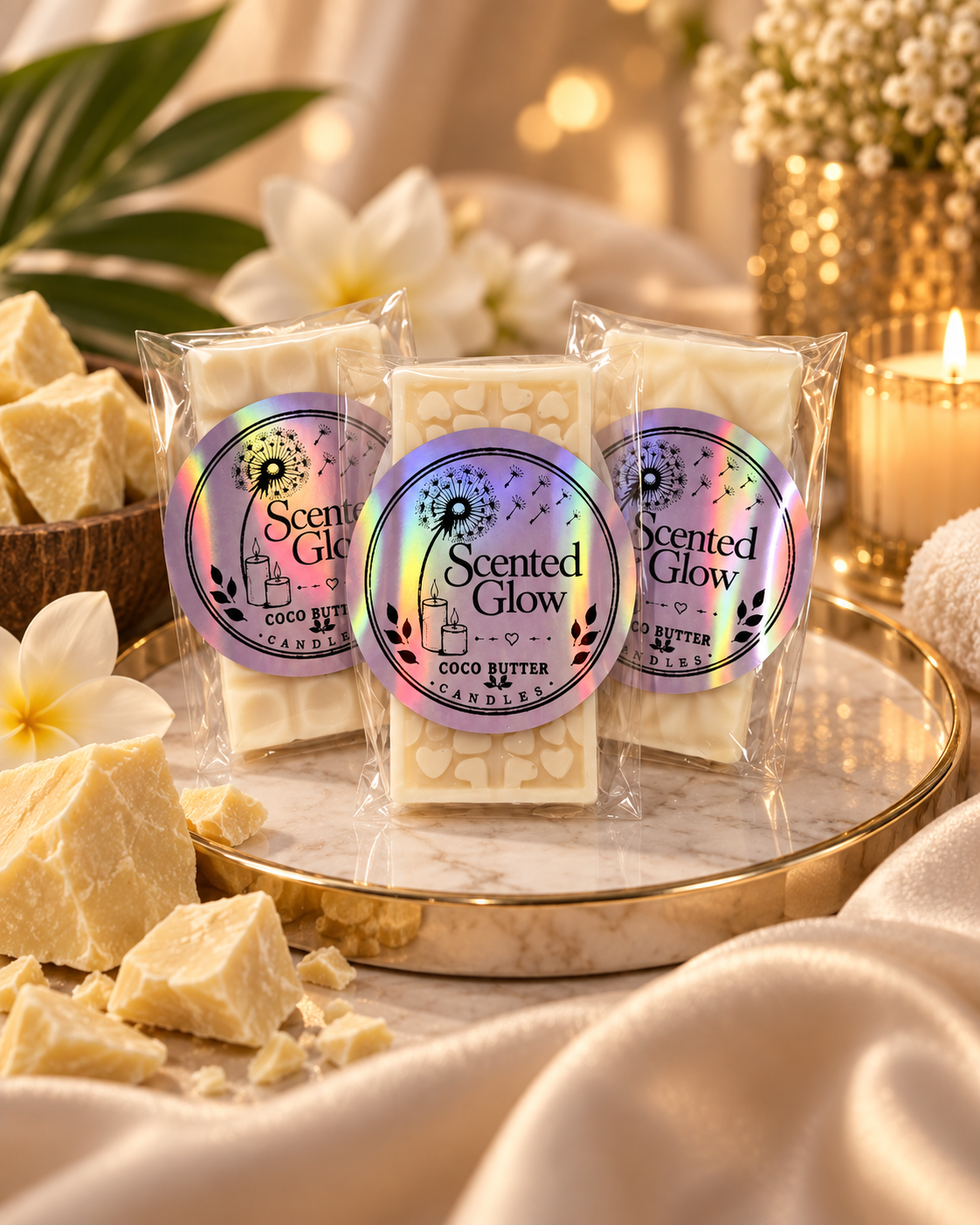 Lovely Coco Butter Wax Melts Creamy Cocoa Butter Soft Vanilla Warm Sweet Notes for a Smooth Luxurious Home Fragrance