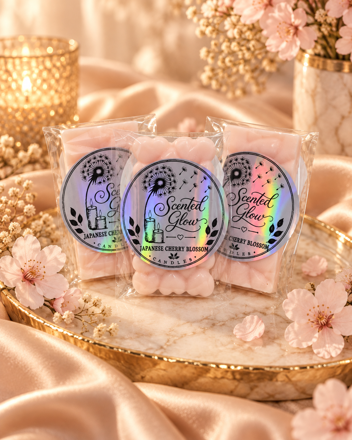 Japanese Cherry Blossom Wax Melts - Japanese Cherry Blossom Wax Melts – Delicate Cherry Blossom, Soft Floral Petals & Gentle Musk for a Fresh, Elegant Home Fragrance