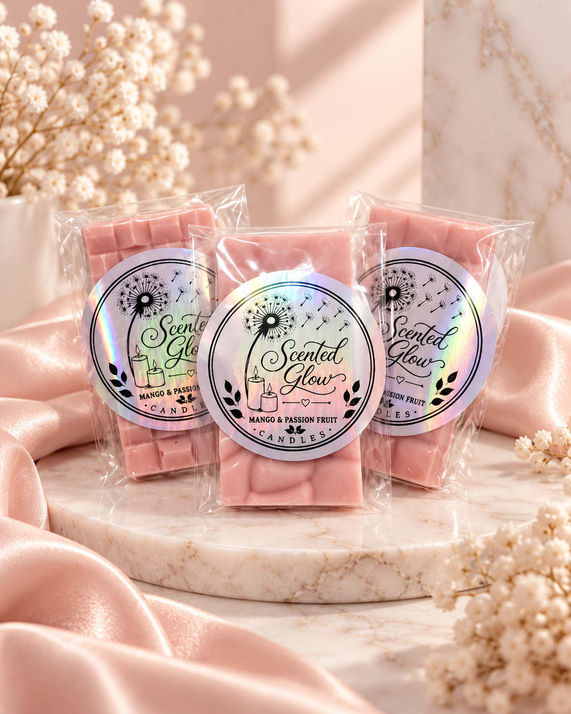 Mango & Passion Fruit Wax Melts Juicy Mango Tangy Passion Fruit Sweet Tropical Notes for Bright Exotic Home Fragrance