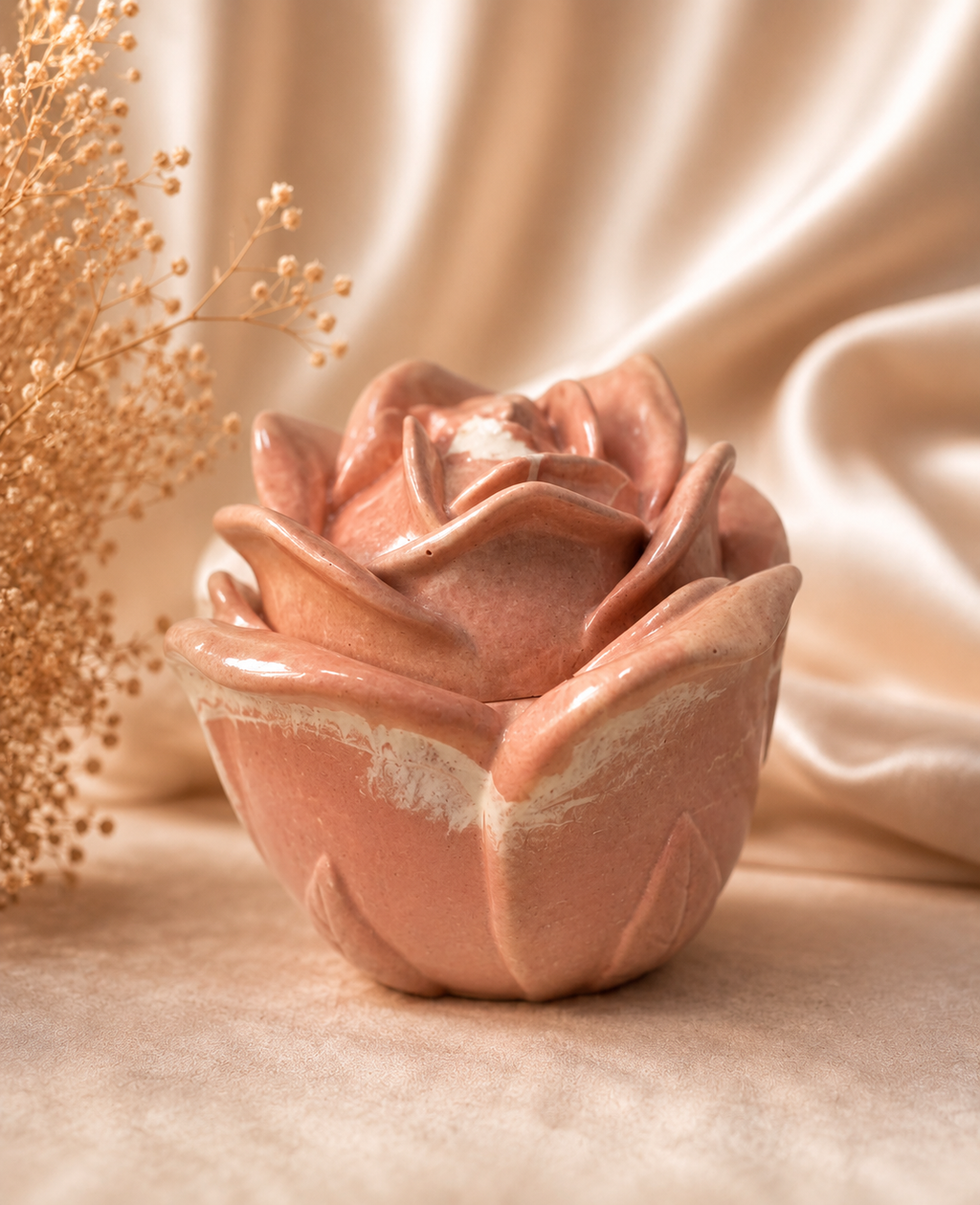 Stunning !! Pink & White Marbled Rose Pot Candle Cherry Blossom Scented Soy Wax with Soft Floral Notes for Fresh Elegant Home Fragrance Gift