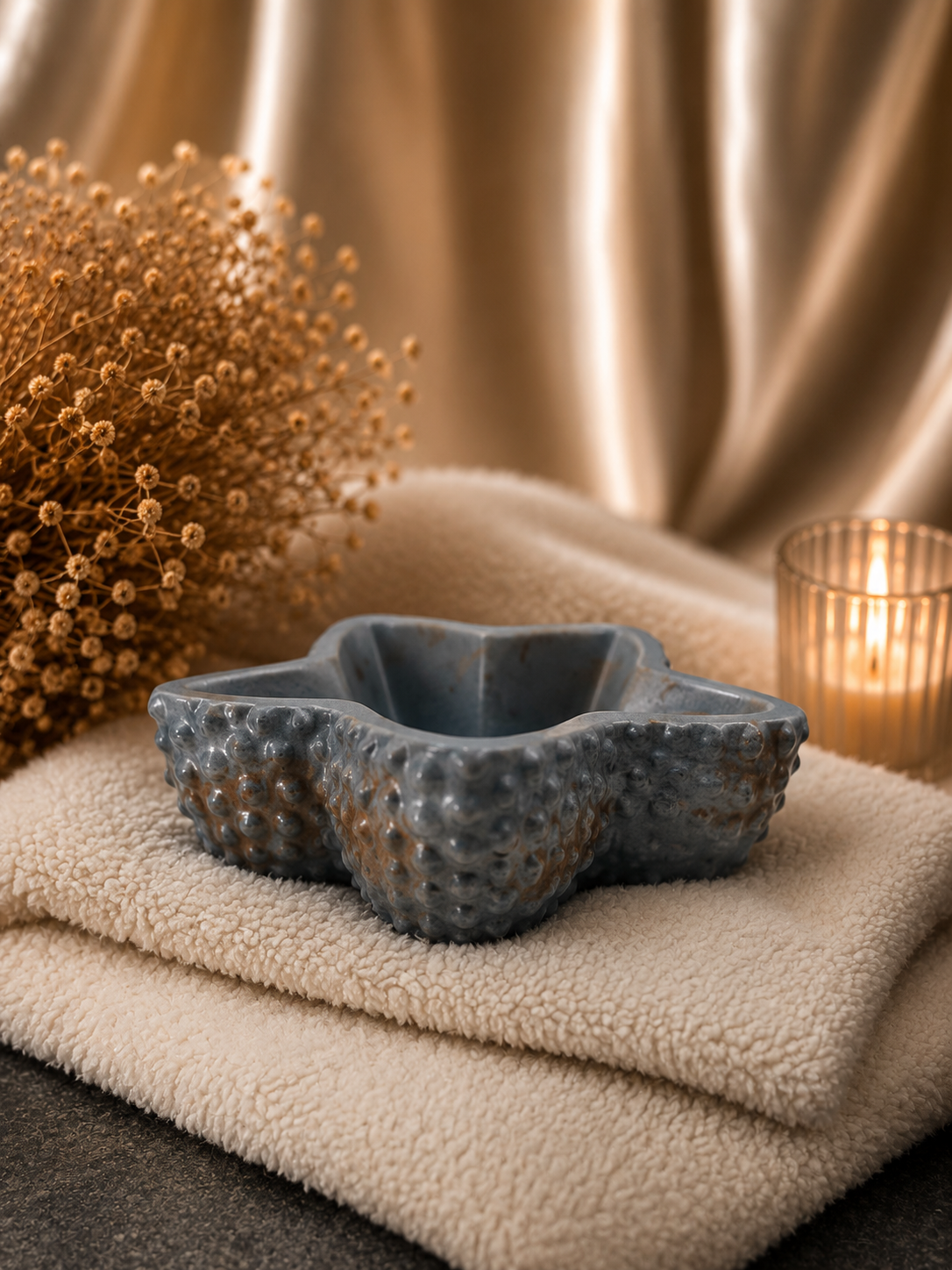 Gorgeous Acrylic Gypsum Pot in Rich Teal with Gold Accents - Decorative or Soy Wax Filled for Luxury Home Décor