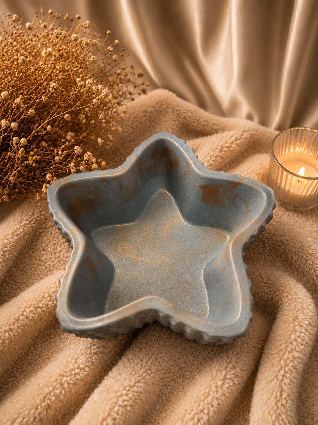 Gorgeous Acrylic Gypsum Pot in Rich Teal with Gold Accents - Decorative or Soy Wax Filled for Luxury Home Décor
